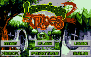 Lemmings 2: The Tribes title screen for Atari ST